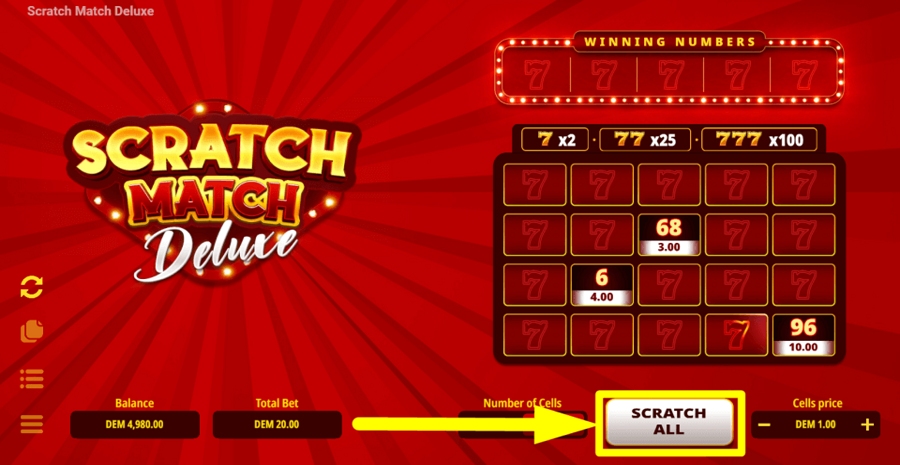 Scratch Match Deluxe Scratch Button