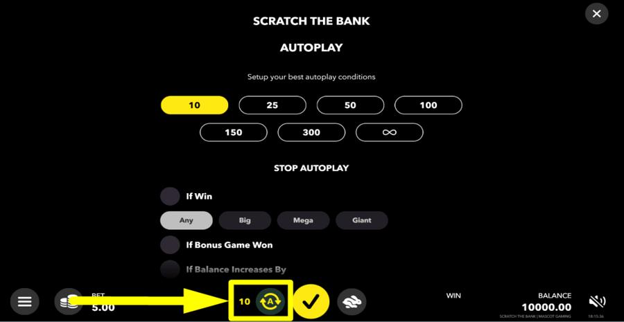 Scratch The Bank Autoplay Feature