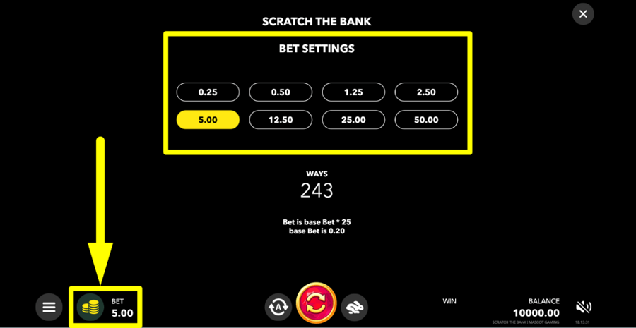 Scratch The Bank Bet Value