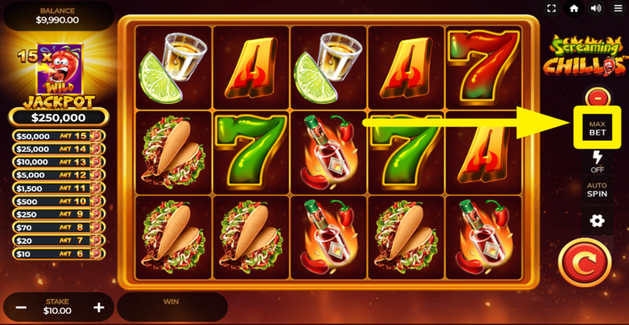 Screaming Chillis Max Bet