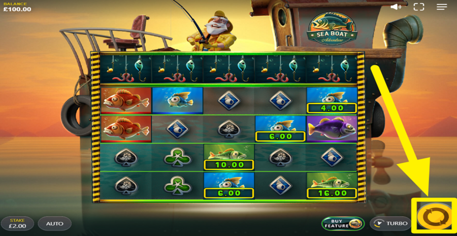 Sea Boat Adventure Spin Button