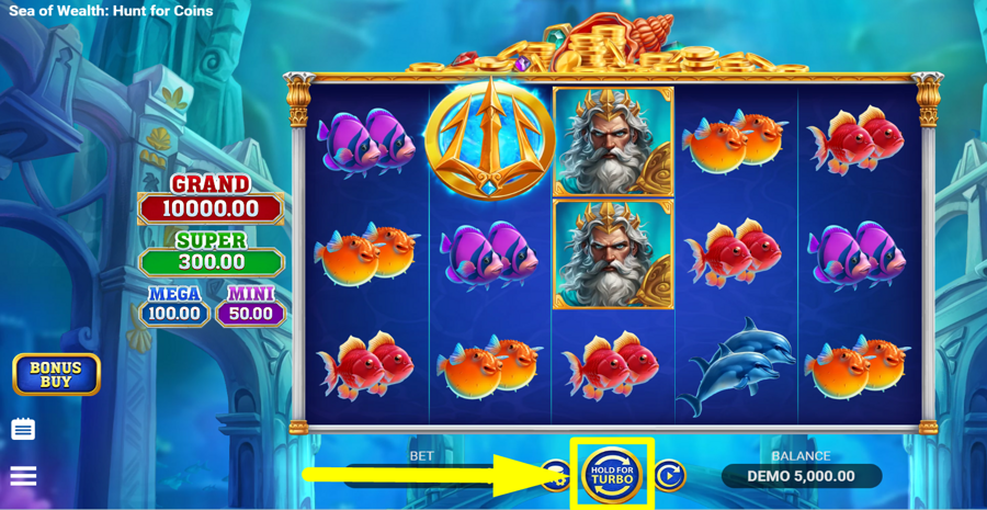 Sea Of Wealth Hunt For Coins Spin Button