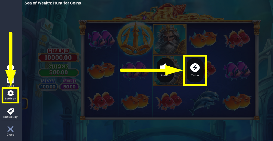 Sea Of Wealth Hunt For Coins Turbo Feature