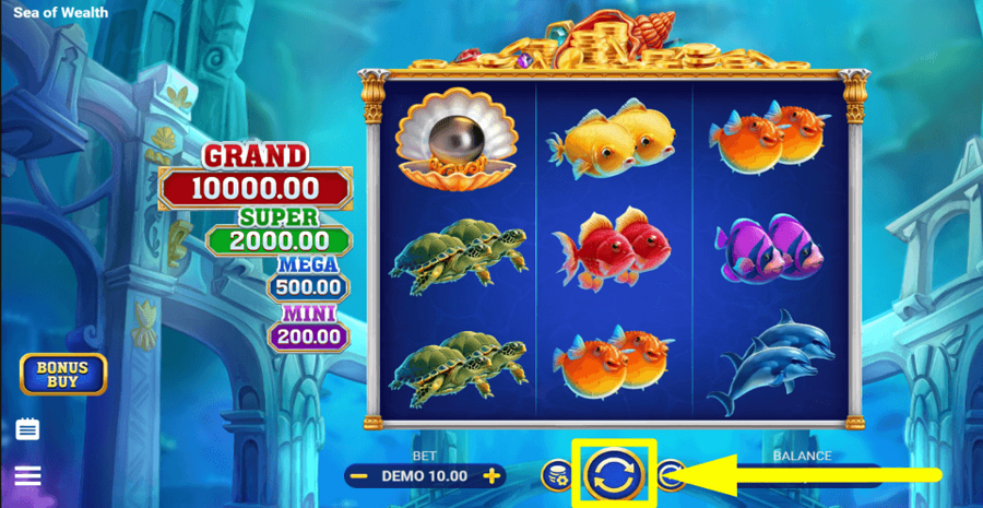 Sea Of Wealth Spin Button