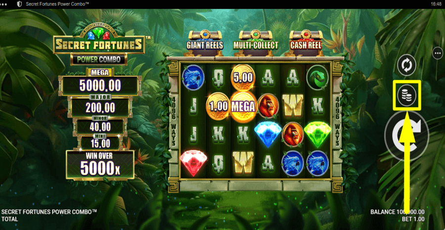 Secret Fortunes Power Combo Bet Value