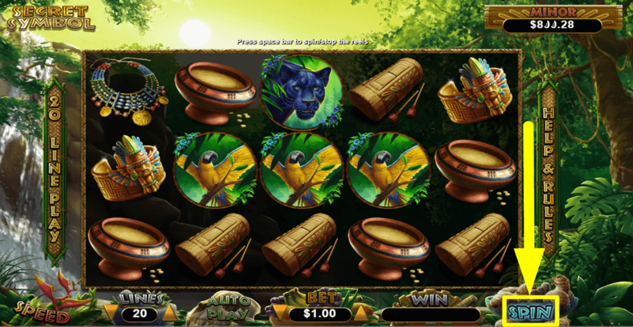 Secret Symbol Spin Button