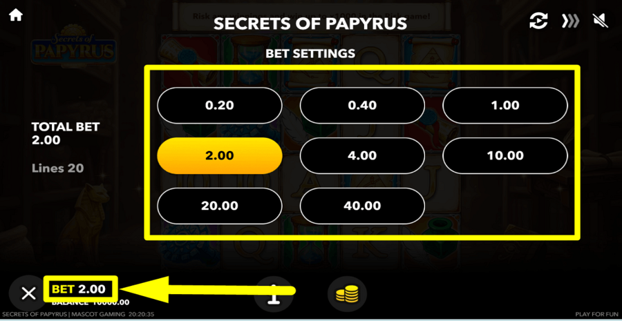 Secrets Of Papyrus Bet Value
