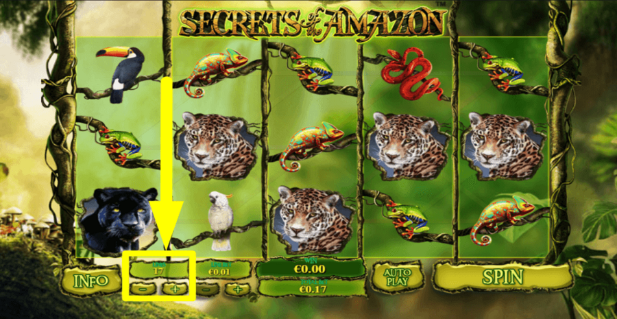 Secrets Of The Amazon Adjustable Paylines