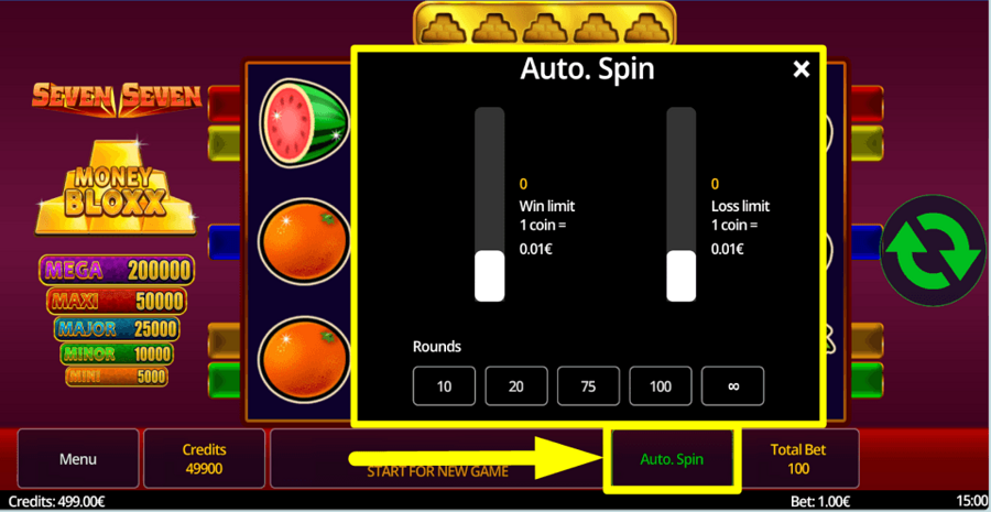 Seven Seven Money Bloxx Autoplay Feature