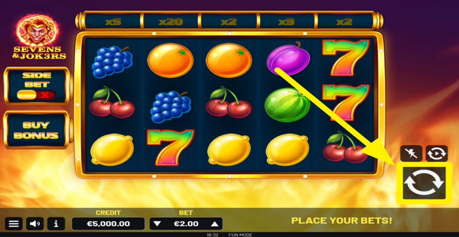 Sevens And jok3rs Spin Button