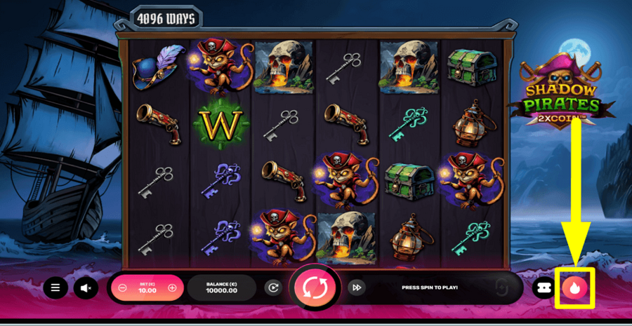 Shadow Pirates 2xcoin Hot Spins Feature