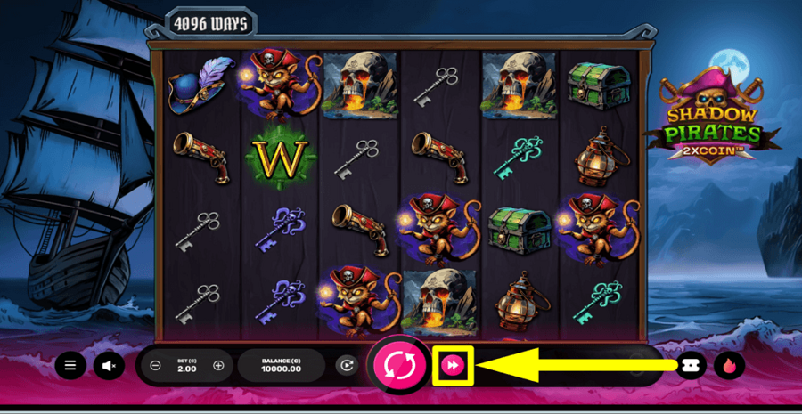 Shadow Pirates 2xcoin Turbo Feature