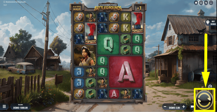Shadowstorm Battlegrounds Spin Button