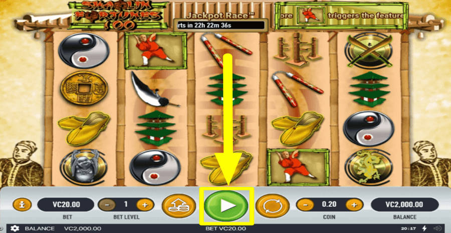 Shaolin Fortunes 100 Play Button