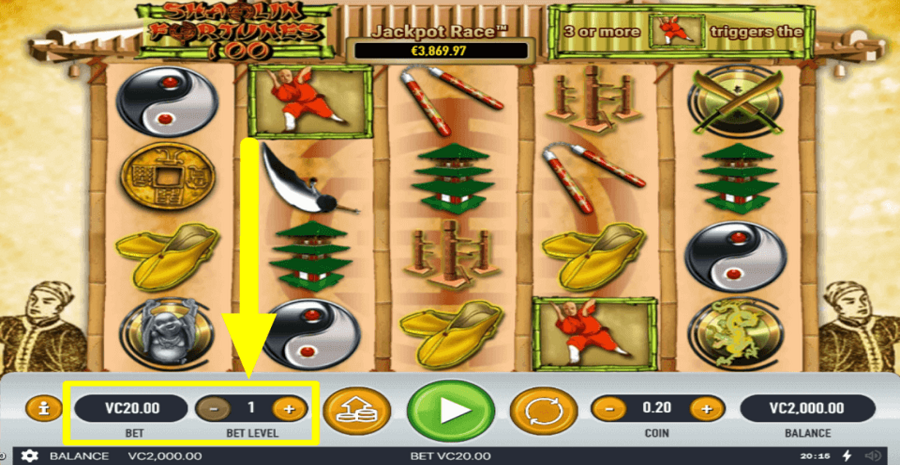 Shaolin Fortunes 100 Total Bet