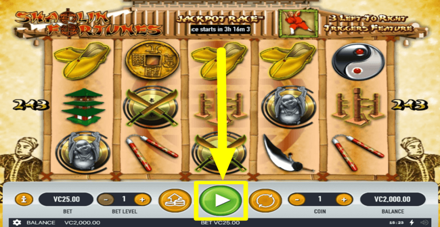 Shaolin Fortunes Play Button