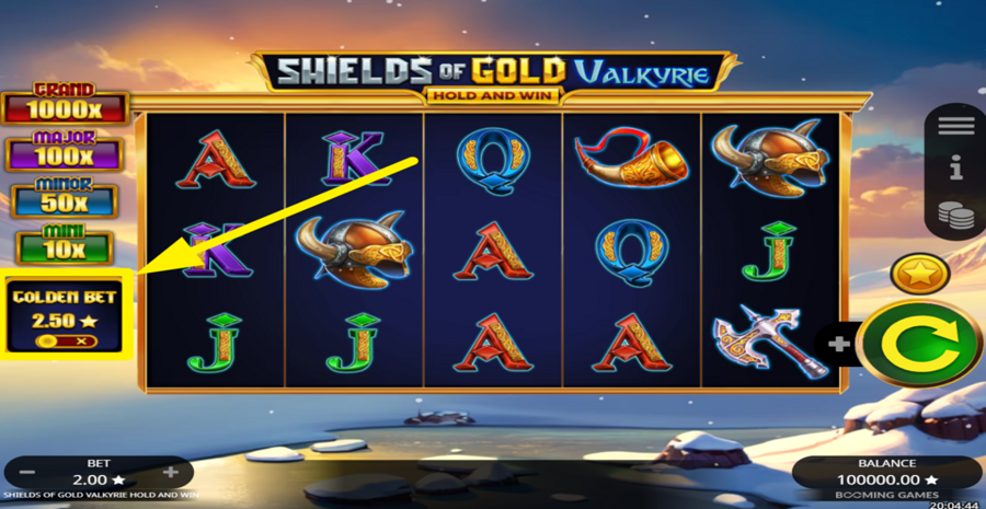 Shields Of Gold Valkyrie Hold And Win Golden Bet