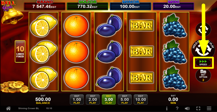 Shining Crown Bell Link Speed Feature