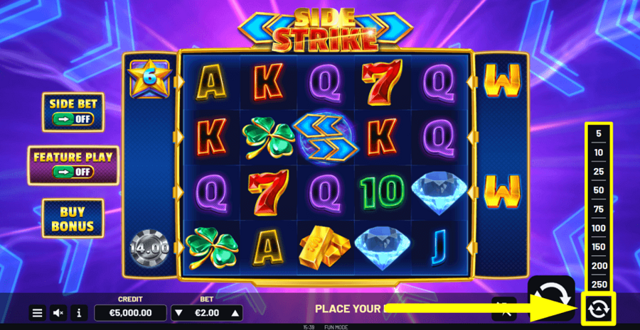 Side Strike Autoplay Feature