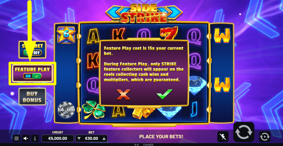 Side Strike Feature Play Feature