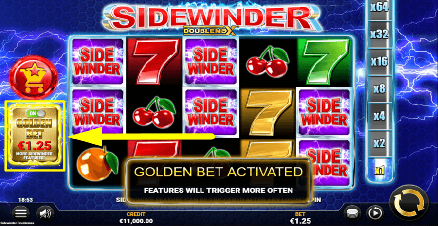 Sidewinder Doublemax Golden Bet Feature