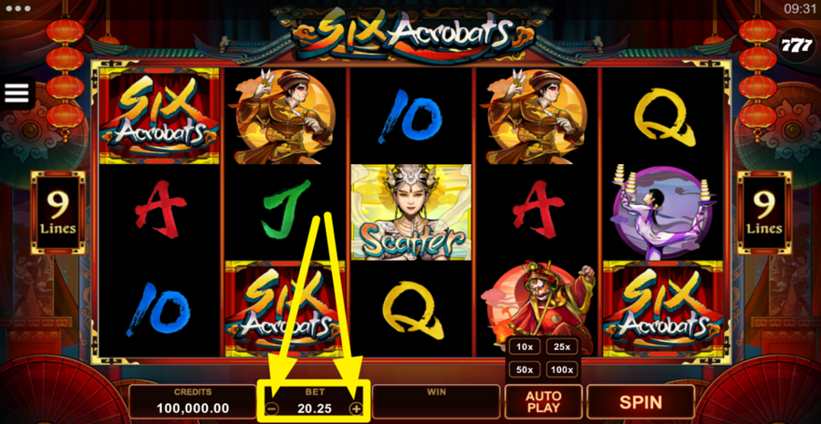 Six Acrobats Bet Adjust