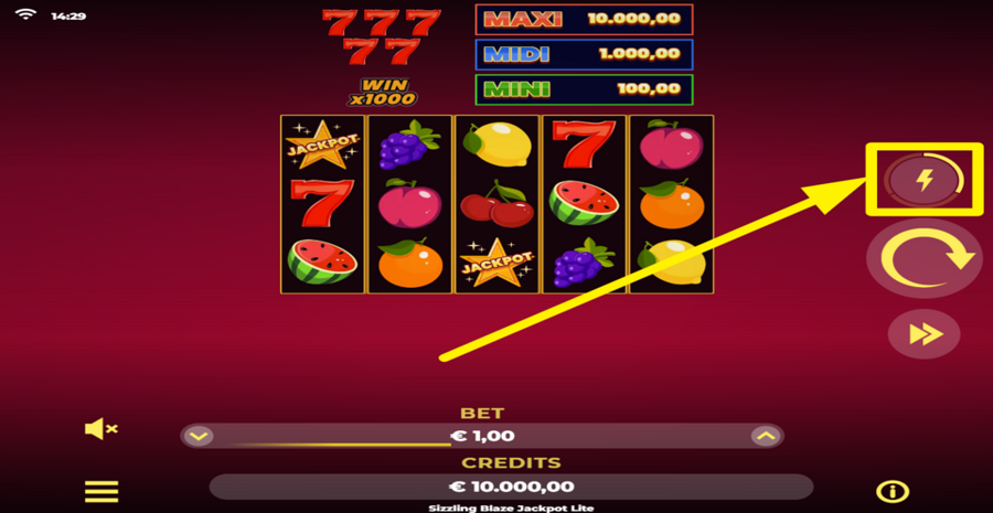 Sizzling Blaze Jackpot Lite Turbo