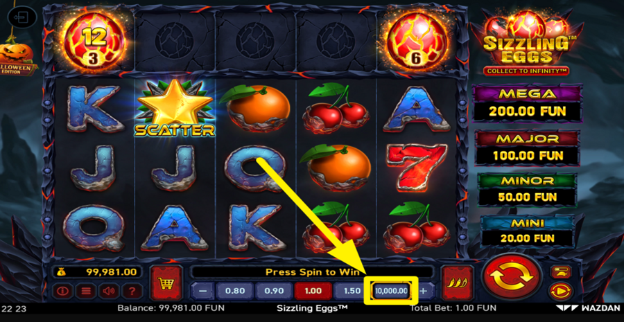 Sizzling Eggs Halloween Edition Max Bet