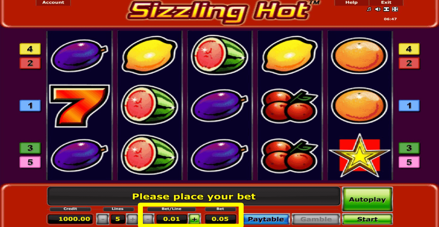 Sizzling Hot Bet Select