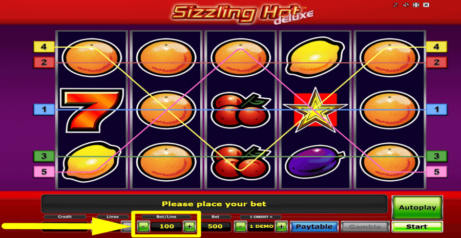 Sizzling Hot Deluxe Bet Value