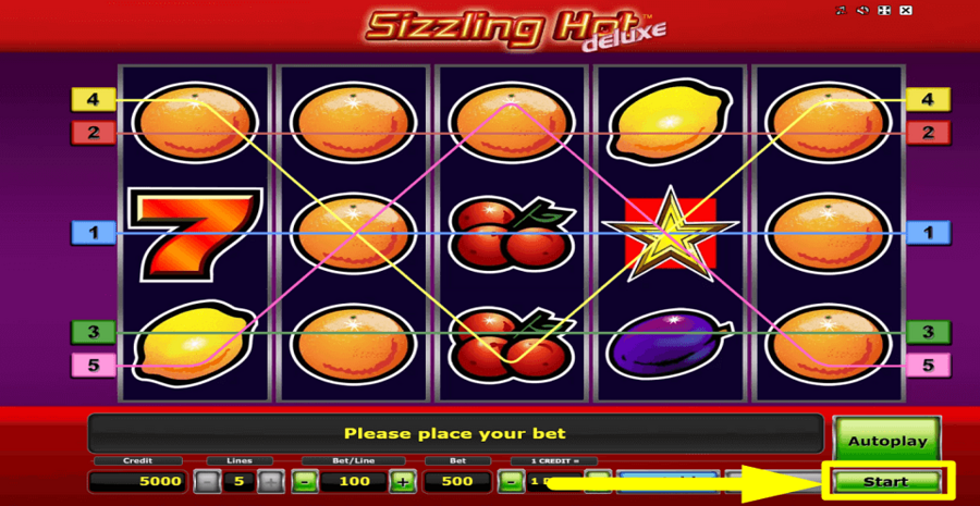 Sizzling Hot Deluxe Start Button