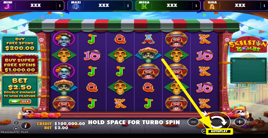 Skeleton Bombs Oranje Jackpot Autoplay