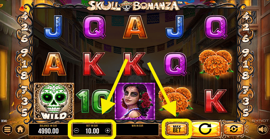 Skull Bonanza Bet Selection