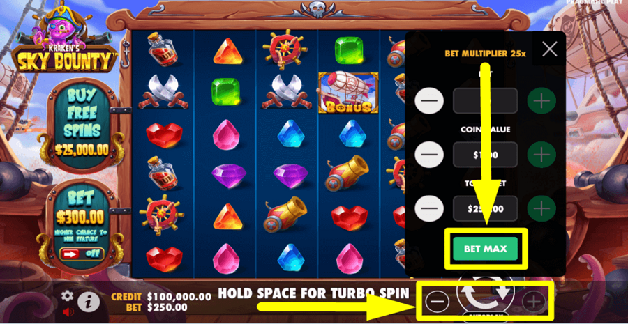 Sky Bounty Bet Max Button