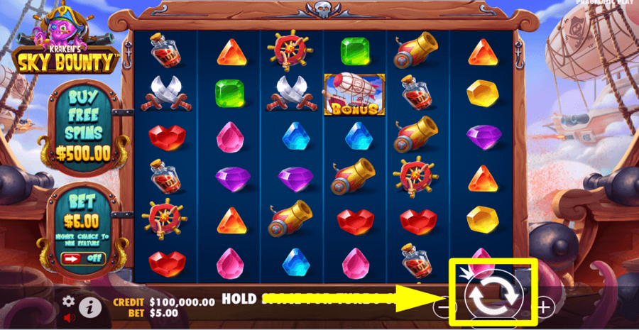 Sky Bounty Spin Button