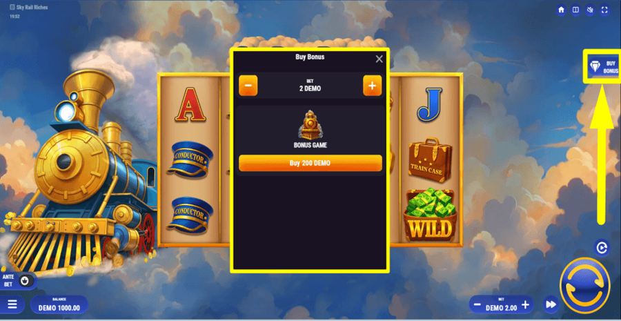 Sky Rail Riches Buy Feature
