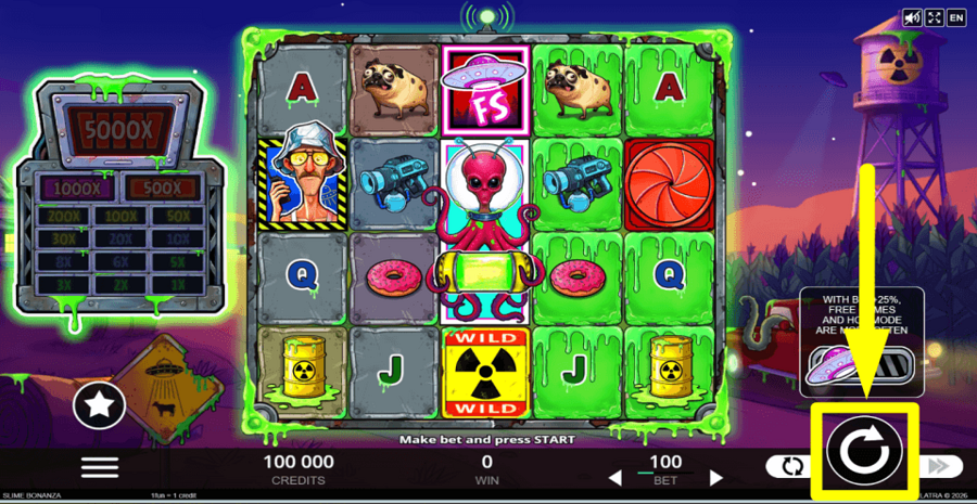 Slime Bonanza Spin Button