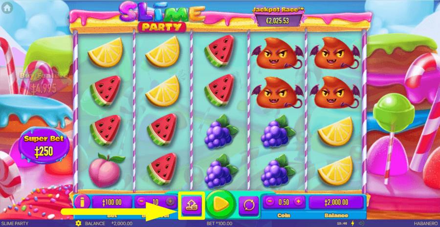 Slime Party Max Bet Button