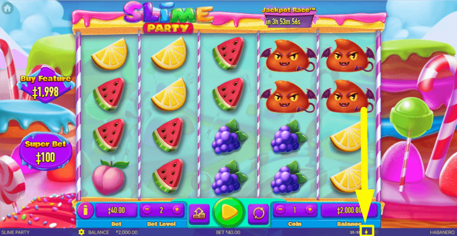 Slime Party Quick Spin Feature