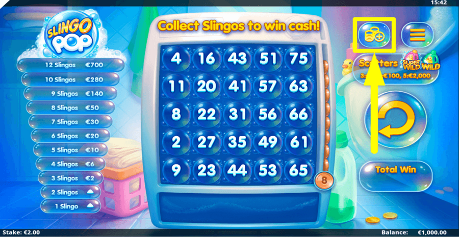 Slingo Pop Bet Value