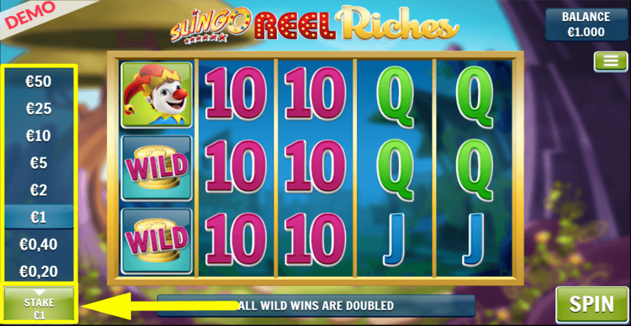 Slingo Reel Riches Bet Value