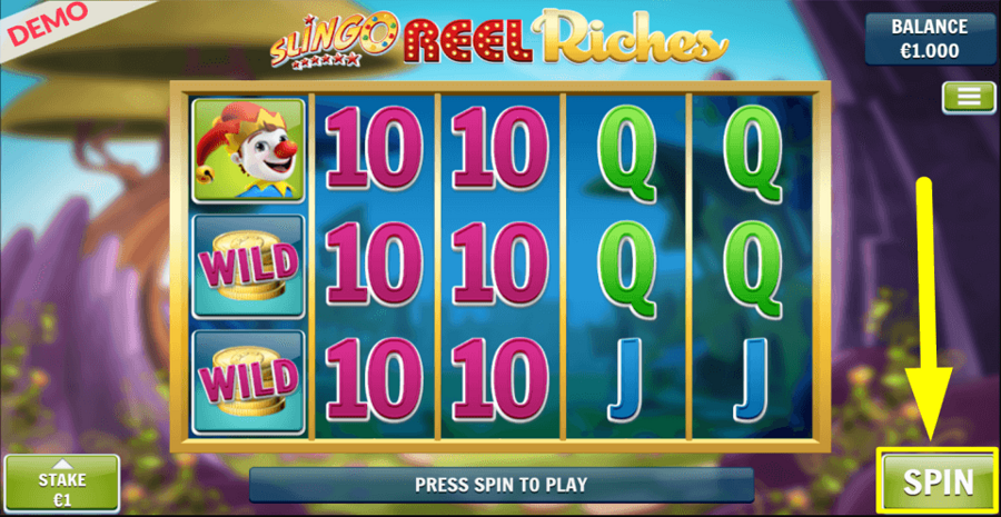 Slingo Reel Riches Spin Button