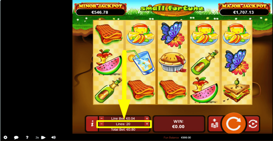 Small Fortune Adjustable Paylines