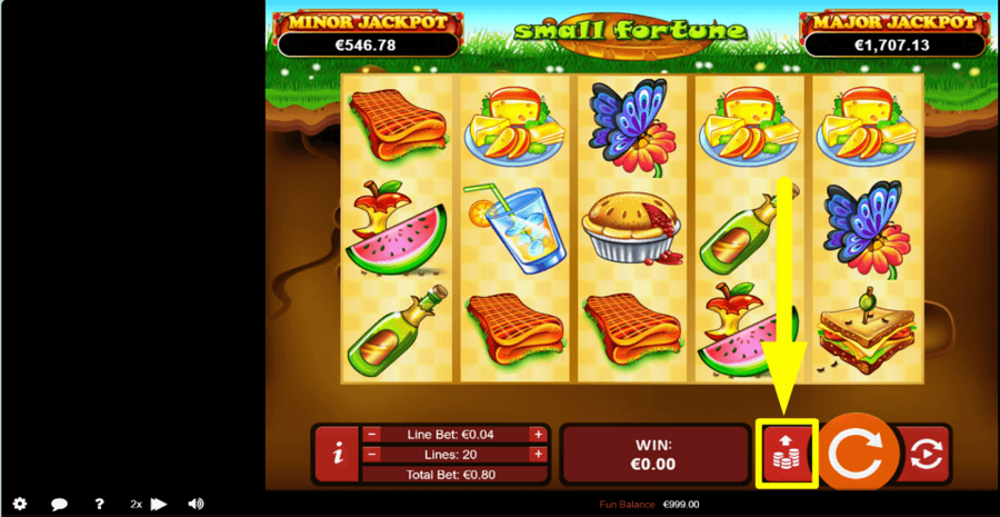 Small Fortune Max Bet Button