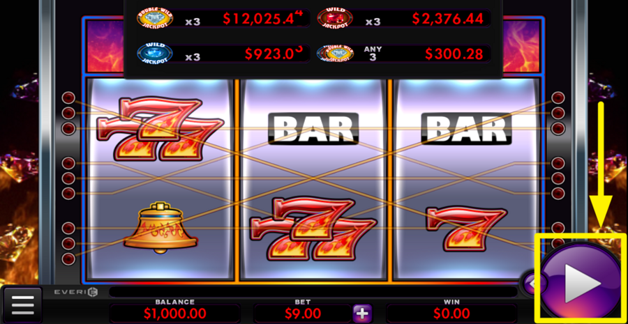 Smokin Hot Gems Spin Button