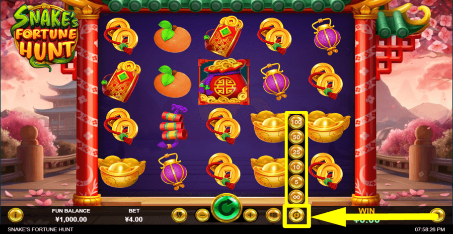 Snakes Fortune Hunt Autoplay Feature