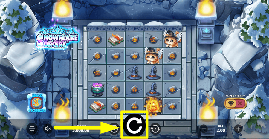 Snowflake Sorcery Spin Button