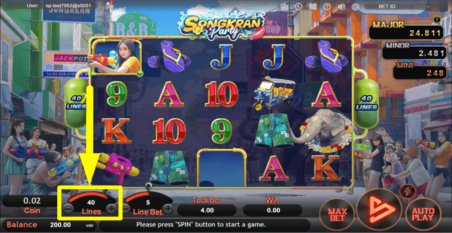 Songkran Party Adjustable Paylines