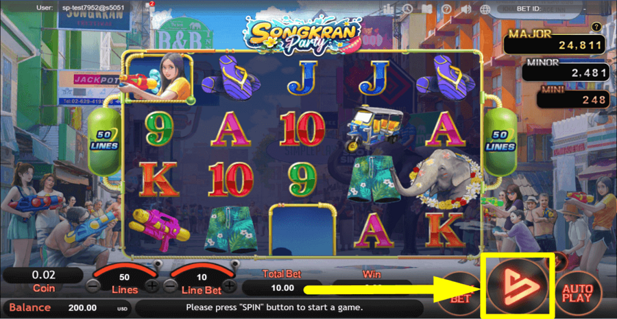 Songkran Party Play Button