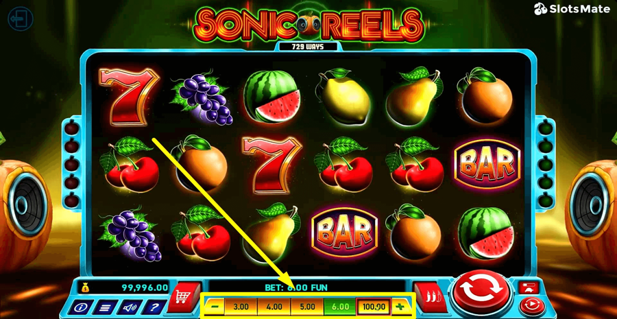 Sonic Reels Choose Bet